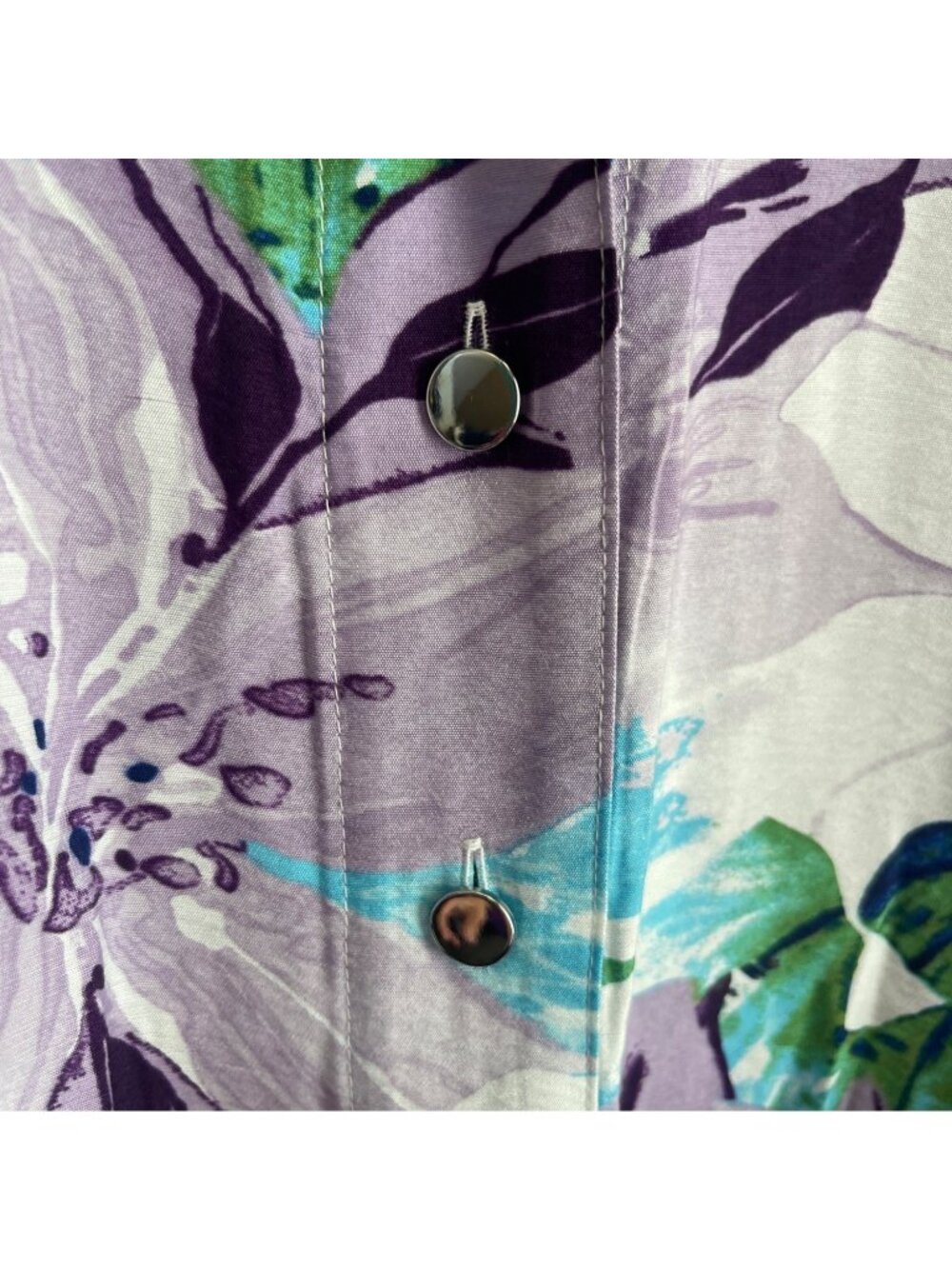 Chicos Women Midi Dress Size XL Floral Belted Shirtdress Tropical Boho Resort - Picture 7 of 16
